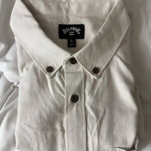 Brand New Billabong Off-White Stretch Woven Shirt